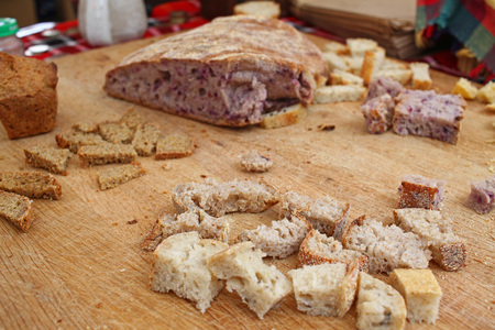 Homemade healthy bread gluten free. Colorful bread made from healthy cereals.