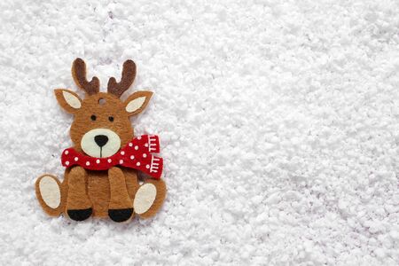 Christmas brown reindeer decoration on white.の写真素材