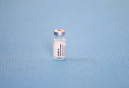 Janssen Vaccines for coronavirus cure, vaccine for Covid -19 pandemic and syringe with needle in Sofia, Bulgaria â NOV 22, 2021のeditorial素材