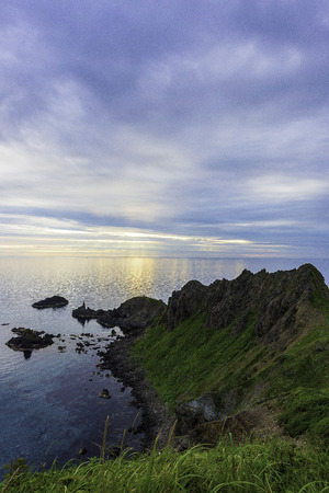 Sunset in Rebunisland, Japanの写真素材