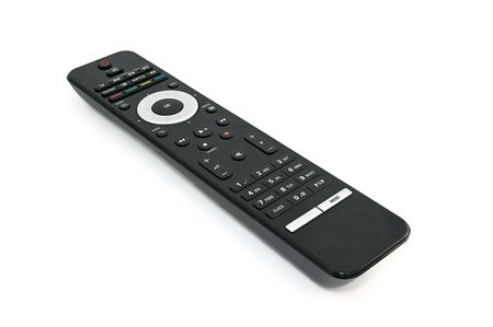 Universal TV remote control isolated on white backgroundの写真素材