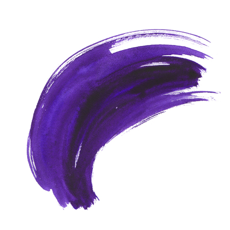 Watercolor ultra violet dry brushstroke. A smear with a dry brush for your creativity. Purple, lavender, eggplant color. High quality.の写真素材