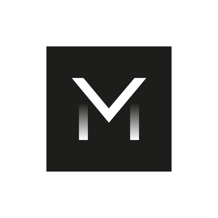 Black icon the letter M in the pentagon 3D.のイラスト素材