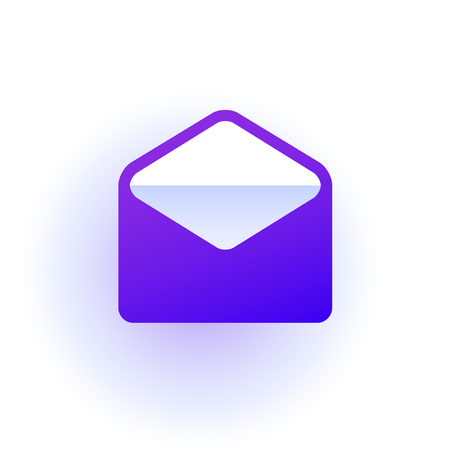 Web icon. Open the envelope. Purple gradient. Professional web design. Vector illustration. EPS10のイラスト素材