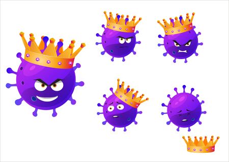 Cartoon Illustrations of the character virus covid-19.のイラスト素材