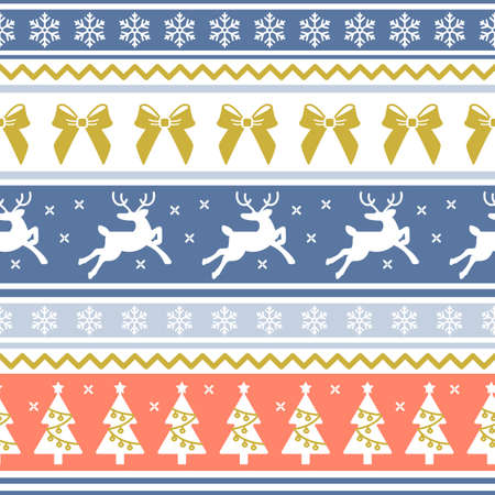 A white scandinavian Christmas seamless pattern with reindeerのイラスト素材