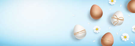 A horizontal banner for the celebration of Easterのイラスト素材