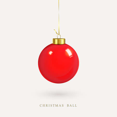 Suspended Red Glass Christmas Ball, Xmas decor.のイラスト素材