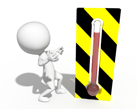person who surprised dangerous high temperatureの写真素材