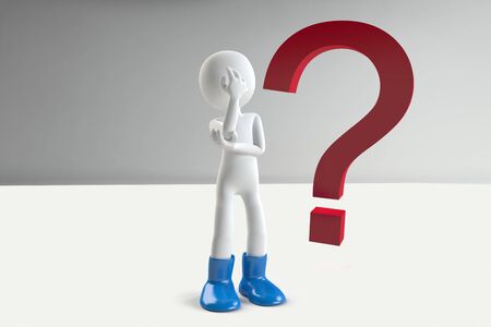 Question mark and person