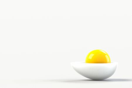 3D illustration of egg whites and yolksの写真素材