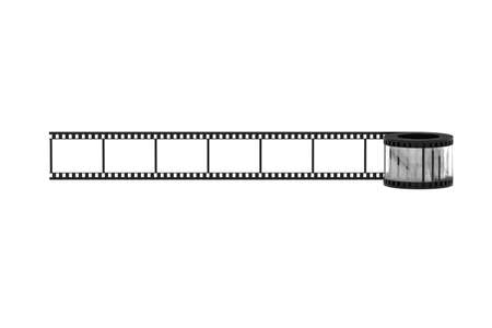3D illustration of long 35mm filmの写真素材