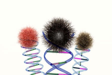 Pathogen image and 3D illustration of DNA