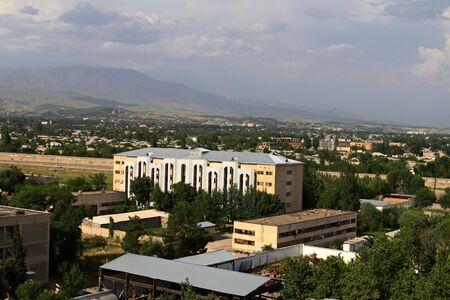 View on Dushanbe with top in the summerの写真素材