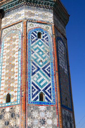The fragment of minaret at summer, Tajikistanの写真素材