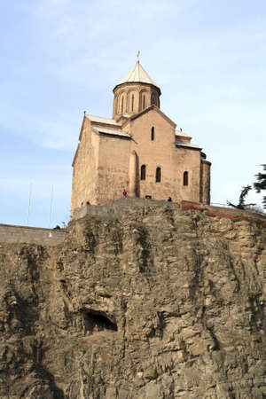 Virgin Mary Metekhi  church in Tbilisi, Georgiaの写真素材