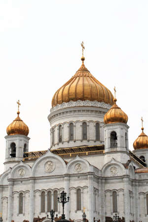 The white russian orthodox church in Moscowの写真素材