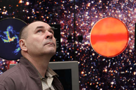 The man in a astronomical museum, Californiaの写真素材