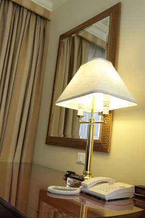 The night lamp in a hotel, eveningの写真素材