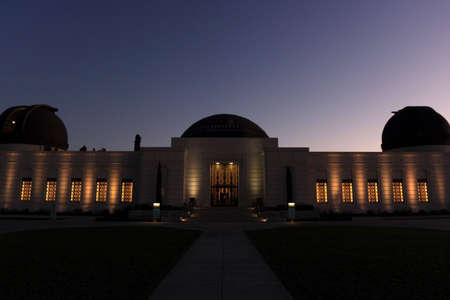 The astronomical observatory in California at nightの写真素材