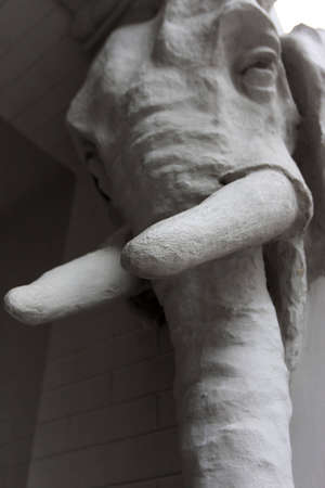 The sculpture of elephant - focus on tuskの写真素材