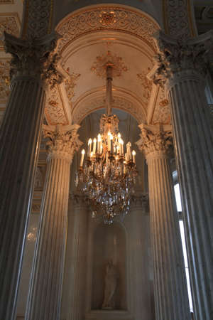 Interior of white palace, St. Petersburg, Russiaの写真素材