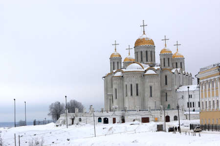 Dormition Cathedral in Vladimir used to be a mother church of medieval Russia in the 13th and 14th centuries. It is part of the World Heritage Site entitled White Monuments of Vladimir and Suzdal.の写真素材