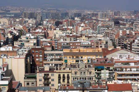 View of Barcelona from Sagrada Familia at summerの写真素材