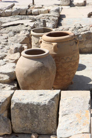 clay jars from the Palace of Knossos. It is the largest Bronze Age archaeological site on Crete.の写真素材