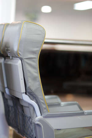 These is white leather armchair inside hovercraftの写真素材