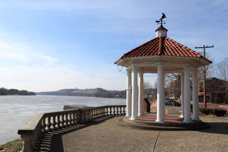 It is pavilion on shore in Marietta, USA, Ohioの写真素材