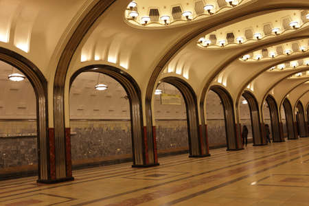 The underground station in the evening, Moscow, Russia The underground station in the evening, Moscow, Russia