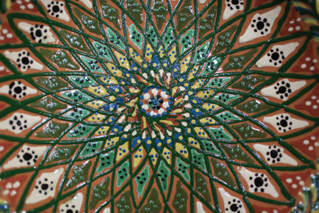 Fragment of national uzbek plate as backgroundのeditorial素材