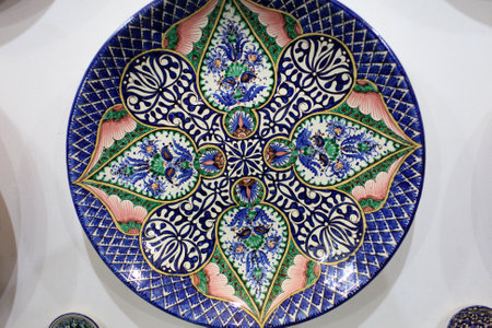 National uzbek plate in the store as souvenirのeditorial素材