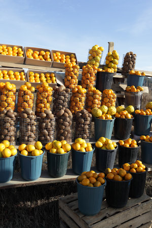 Vegetables and fruits at outdoor market in Batumi, Georgiaのeditorial素材