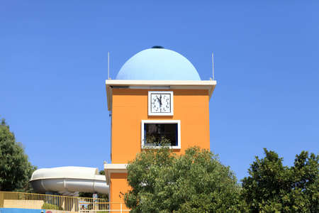 It is clock tower on the sky background