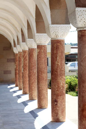 The colonnade of greek church, Rhodes, Faliraki