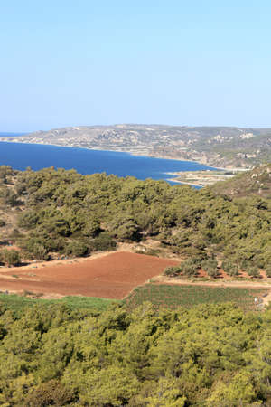 View coast of Rhodes in summer, Greeceの写真素材