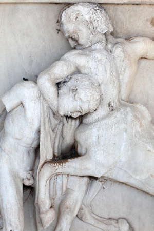 The Parthenon sculpture - Centaur and Lapith, Athens, Greeceの写真素材