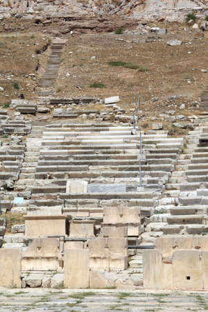 The front of the theater of Dionysus near Acropolis, Athens, Greeceの写真素材