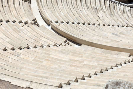 Seats of Odeon of Herodes Atticus is located on the south slope of the Acropolis of Athens, Greece