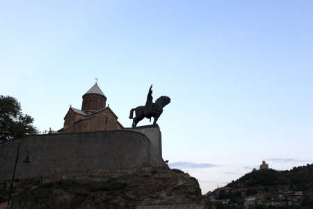 The Metekhi Church in Tbilisi at night