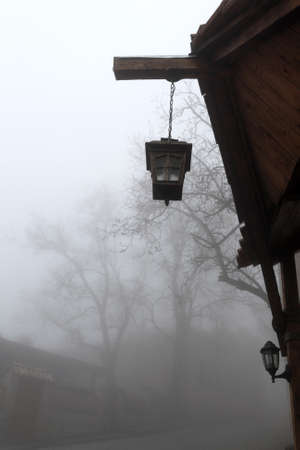 Street lamp in Sighnaghi, Kakheti region of Eastern Georgiaの写真素材