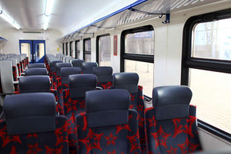 Inside of empty train in Moscow, Russia