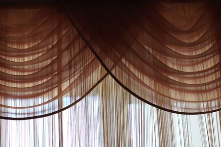 Details of brown curtains in the morningの写真素材