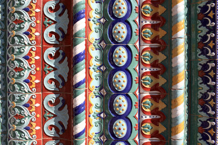 Decoration of Assumption Cathedral as background, Yaroslavl, Russia