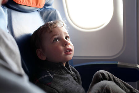 Portrait of a child on the flightの写真素材