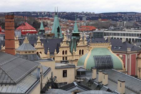 View of roof municipal house in Prague, Czech republicのeditorial素材