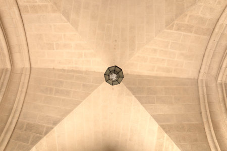 The brown ceiling of palace as backgroundのeditorial素材