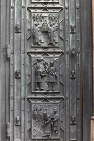 Part of door of St  Vitus Cathedral in Prague, Czech republicの写真素材